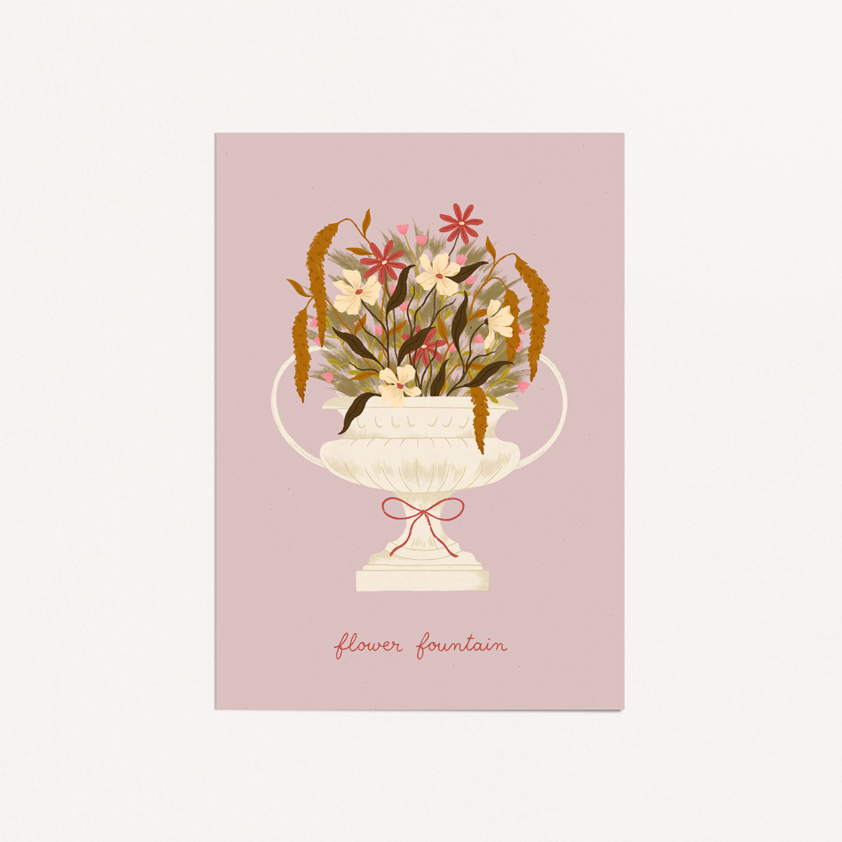 Illustration fontaine de fleurs